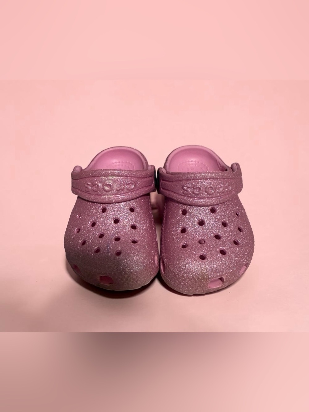Crocs Rose Pink Glitter Sparkle Shoes Baby Toddler 4C